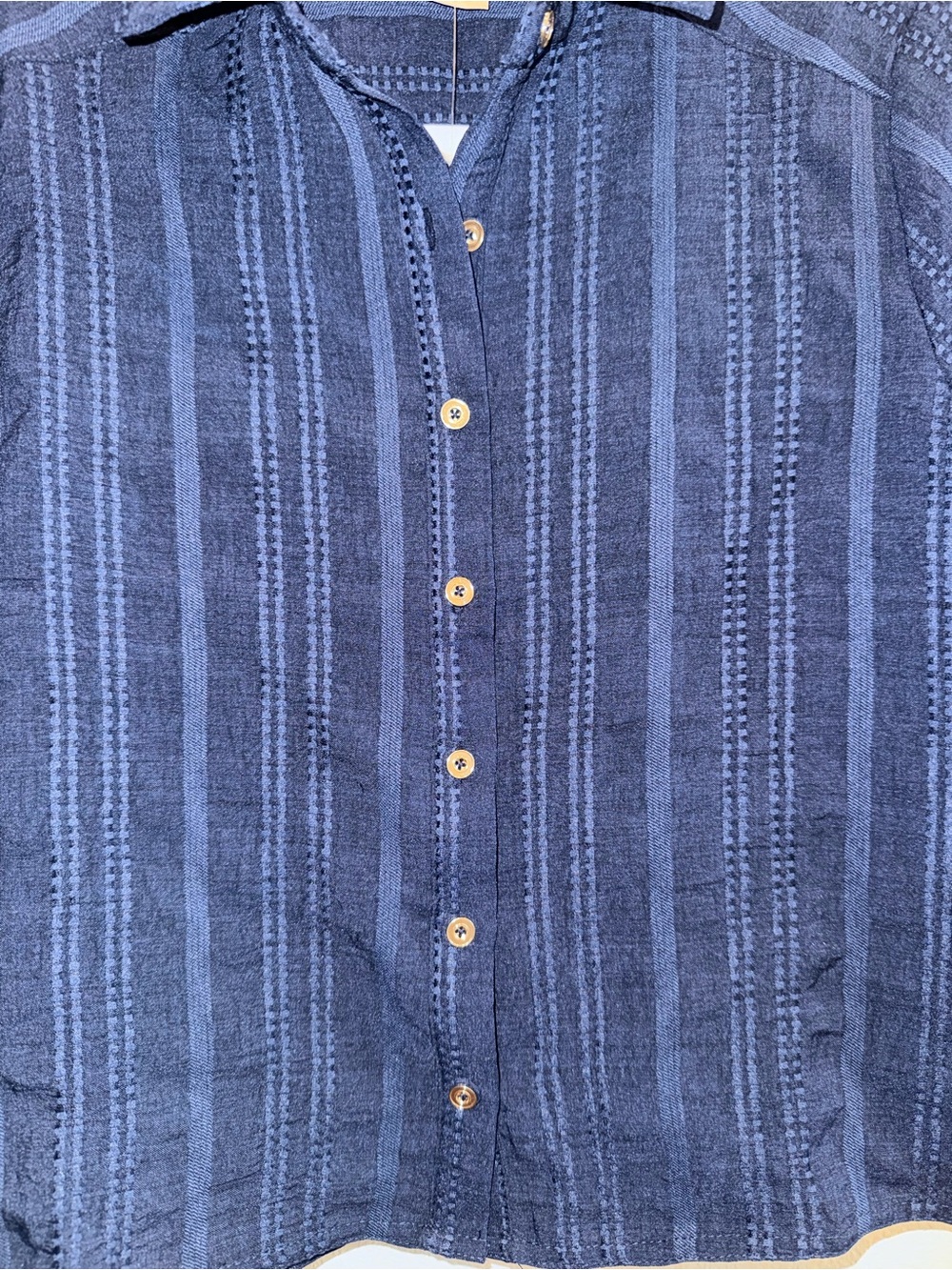 Hope & Harlow Navy Short-Sleeve Button-Down Shirt - Picture 6 of 6